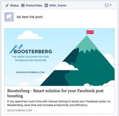 Boosterberg Automated Facebook Post Boosting - Facebook Link Post