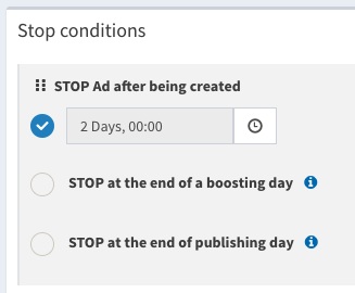 Boosterberg Automated Facebook Post Boosting - Stop After Condition