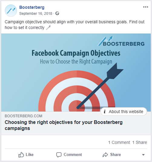 Boosterberg Facebook Link Post Type