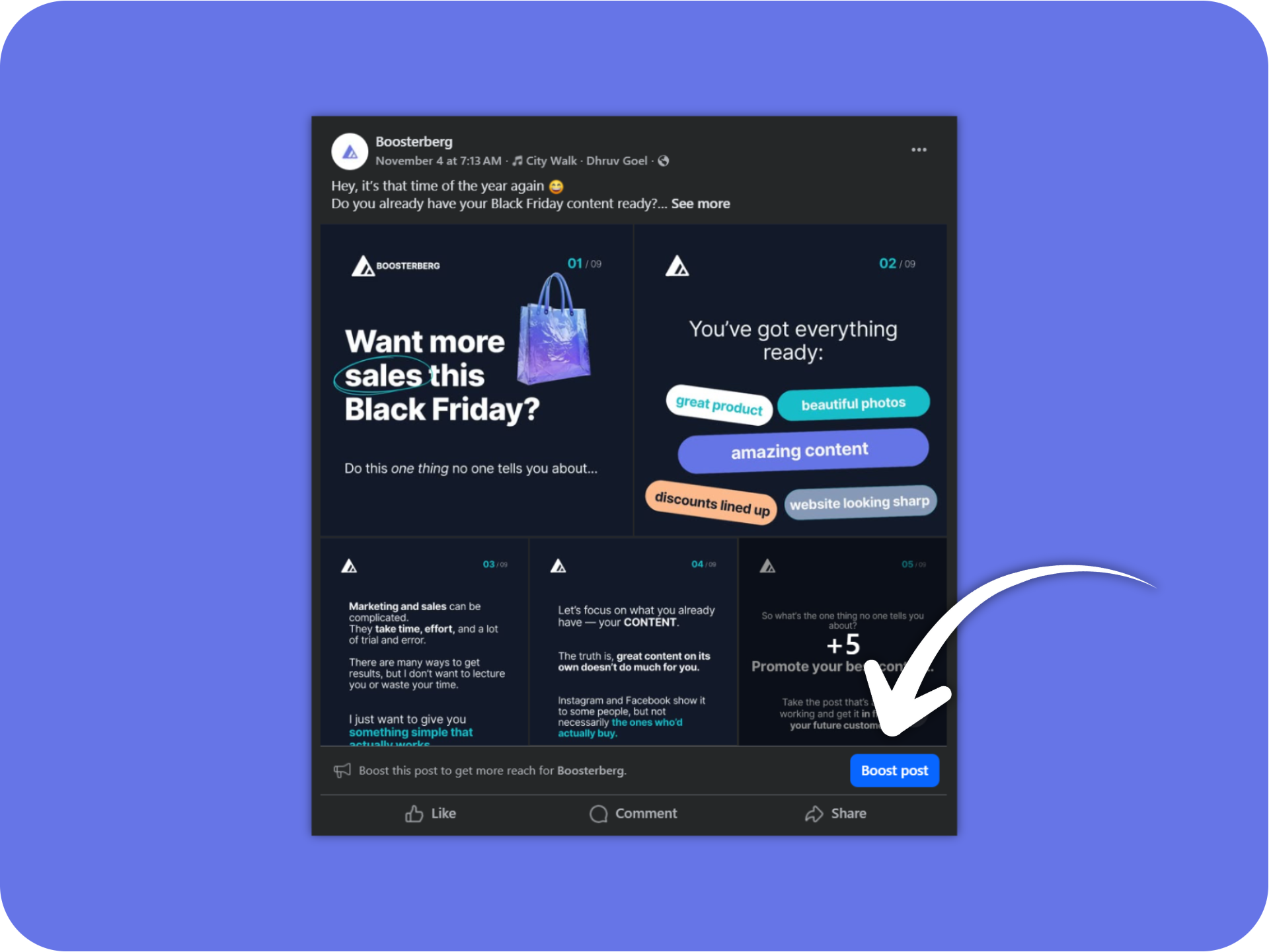 Facebook Boost Post Option